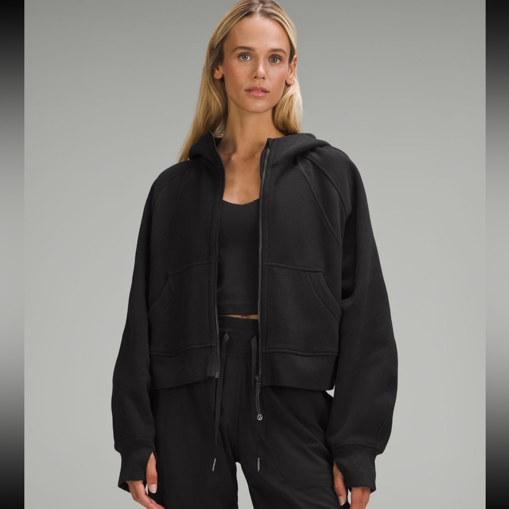 Scuba Oversized Full-Zip Hoodie Black
